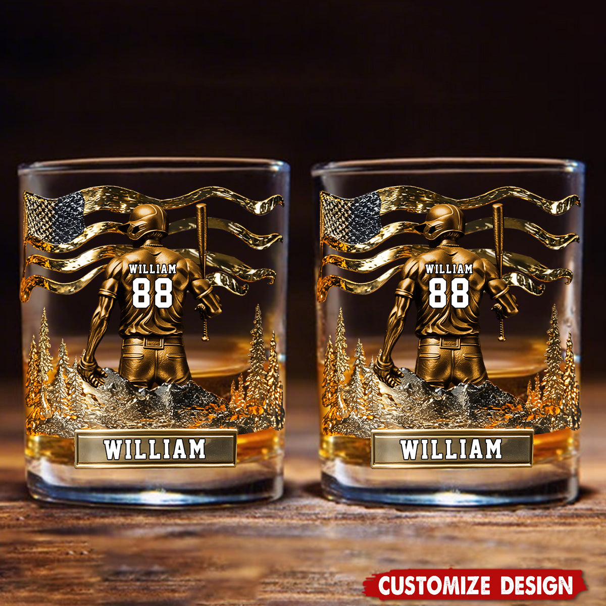Baseball Whiskey Glass - Personalized Gifts For Baseball Lovers