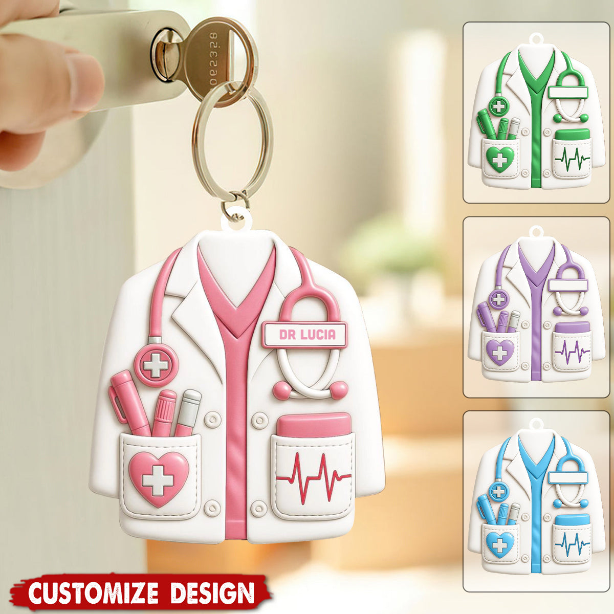 Celebrate Your Favorite Healthcare Hero - Personalized Acrylic Keychain - Gift For Doctors and Nurses