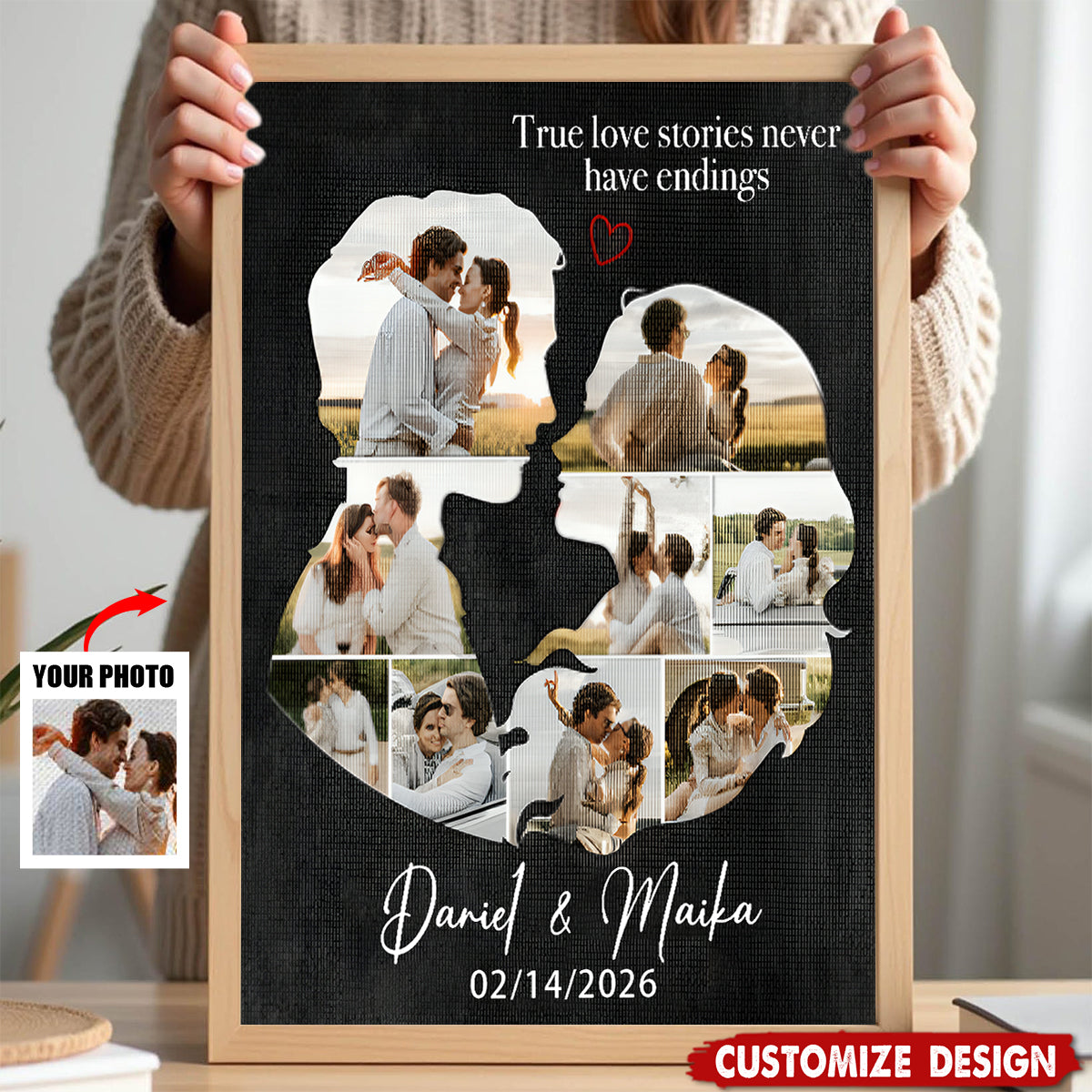 Personalized Couples Canvas Poster - Gift For Husband Wife, Couples