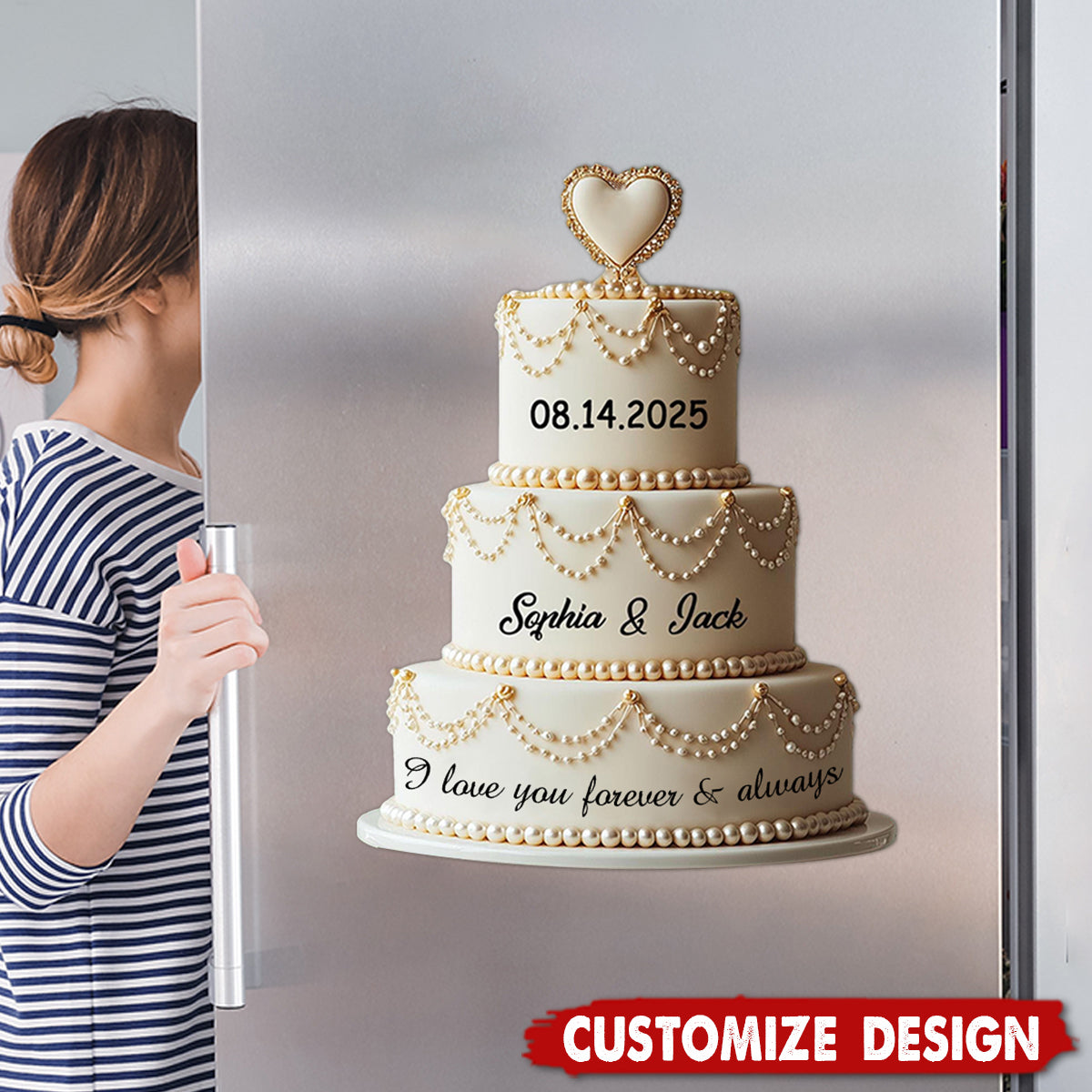 Personalized Cake Decal - Gift For Couple
