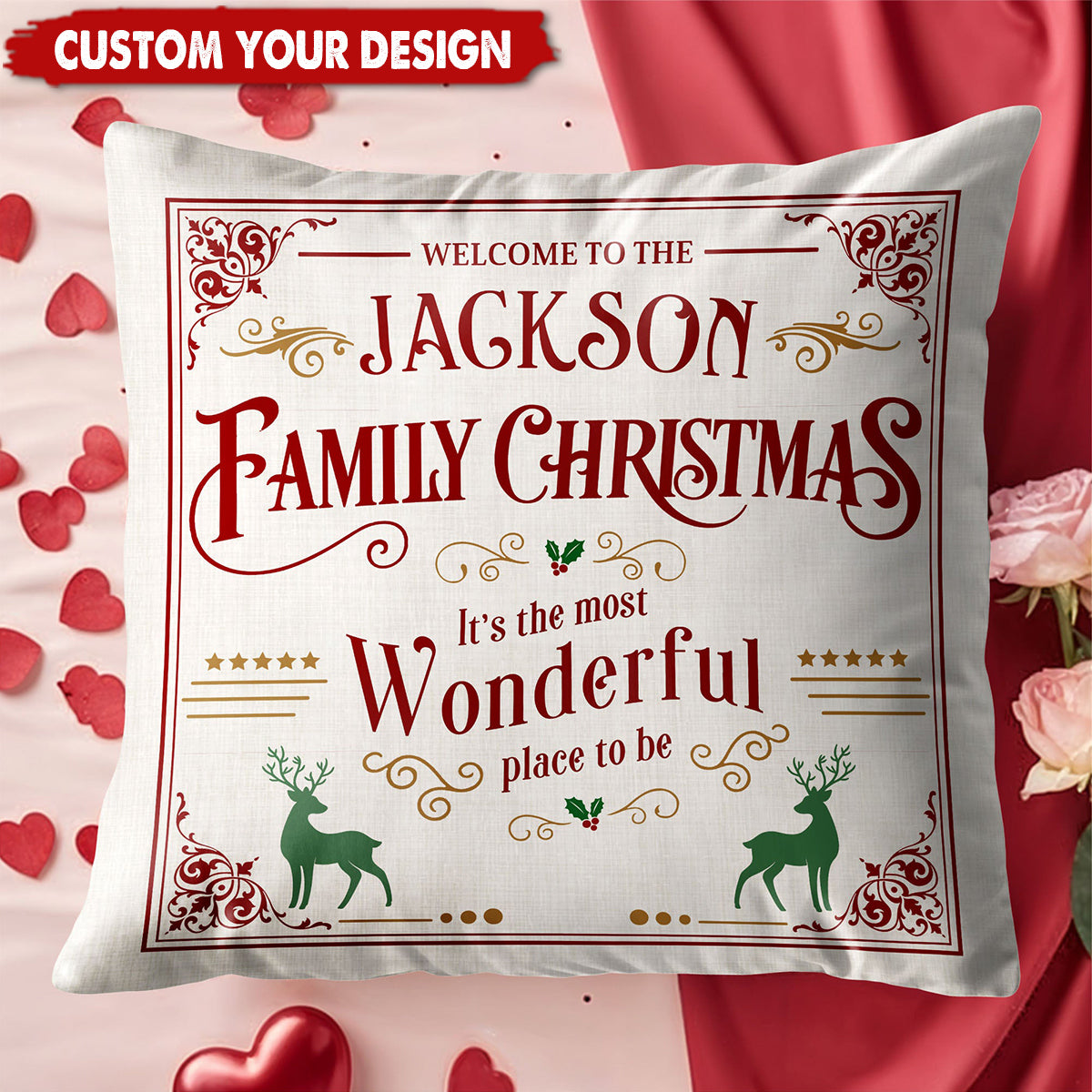 Welcome To The Family Christmas, Personalized Custom Pillow, Gift For Family Members