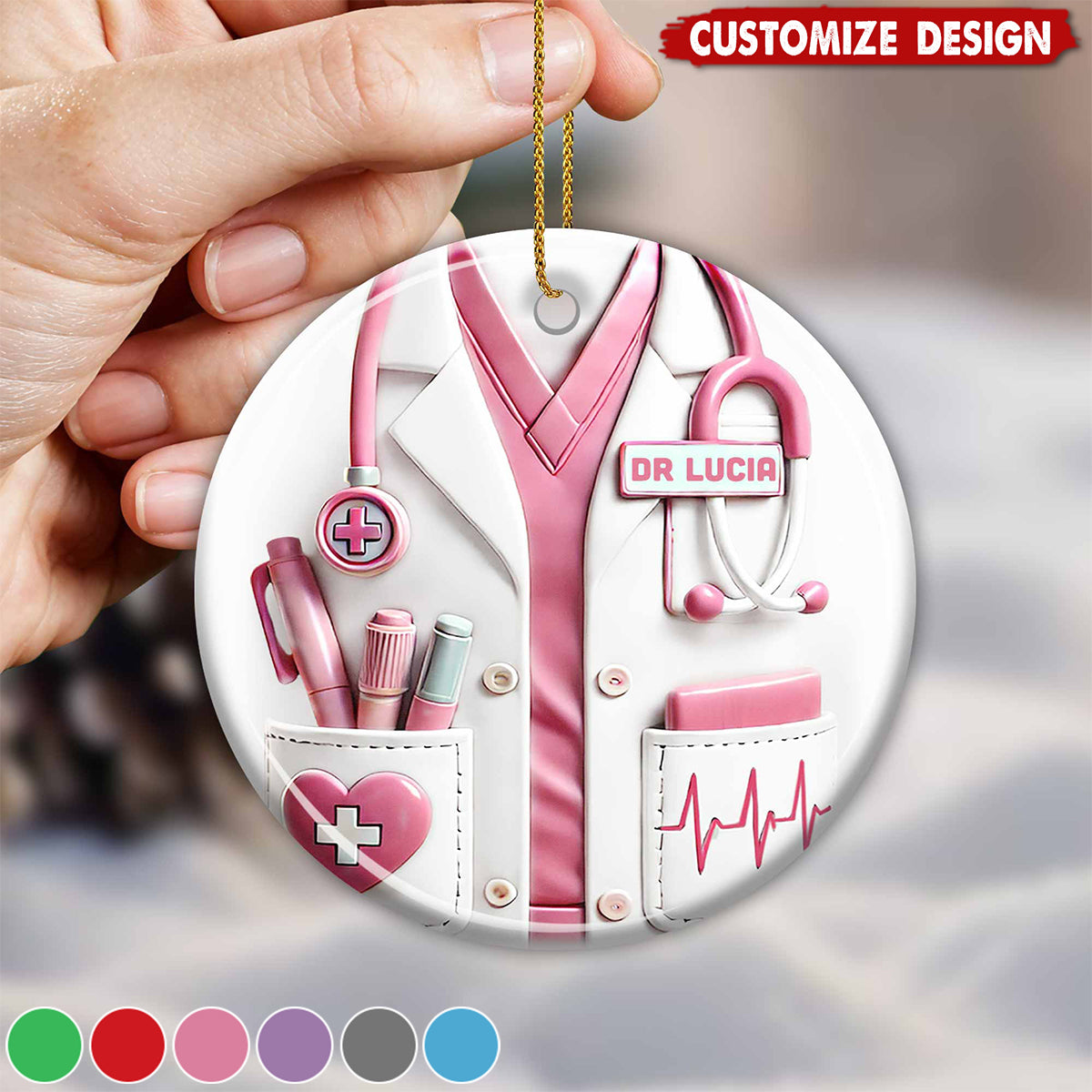 Celebrate A Special Medical Professional - Personalized Ceramic Ornament - Gift For Doctors And Nurses