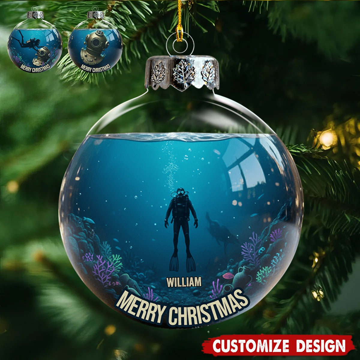 Diving Home For Christmas - Personalized Scuba Diving Ornament