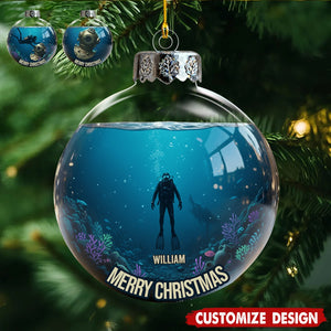 Diving Home For Christmas - Personalized Scuba Diving Ornament