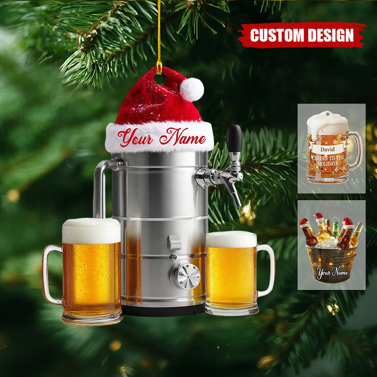 Personalized Beer Mug Bar Christmas Ornament - Unique Holiday  Gift for Beer Lover