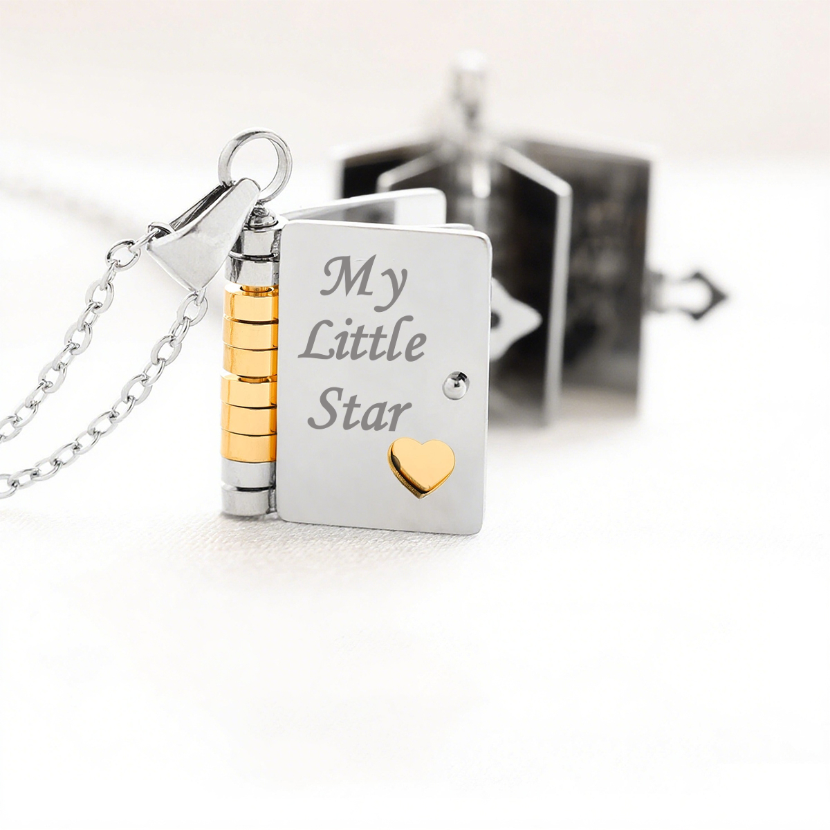 My Little Star Book Necklace-A Letter to My Daughter in a Locket