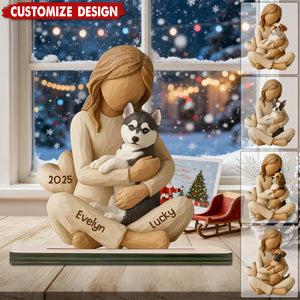 With My Dog - Personalized Standing Wooden Plaque - Gift For Dog Lovers