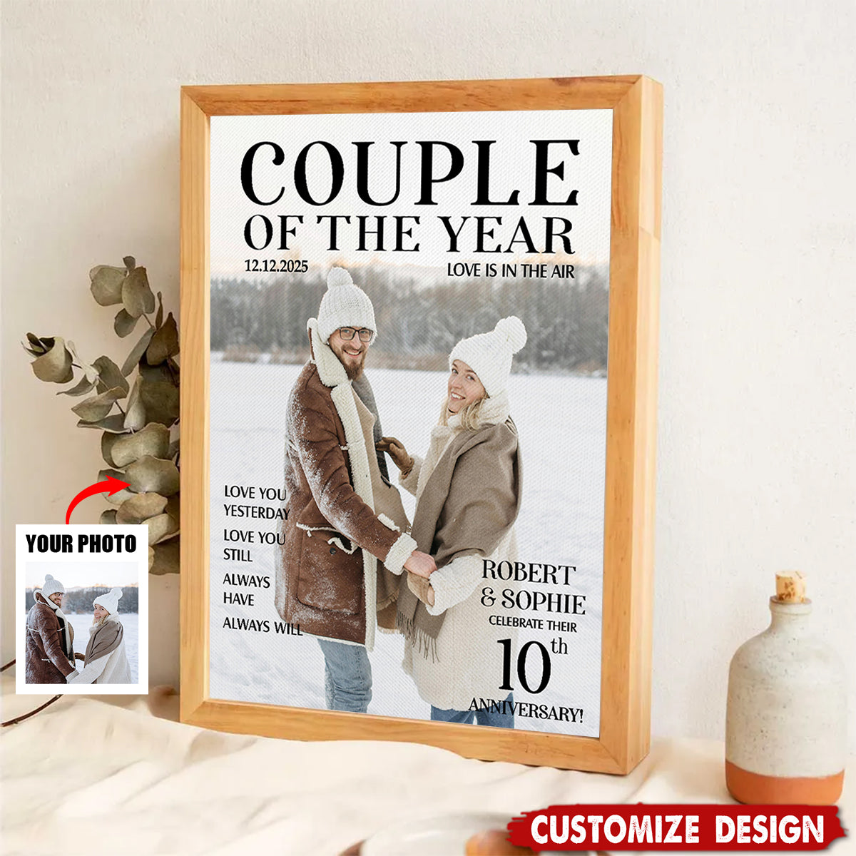 Personalized Couple Of The Year Magazine Cover Art Poster,Gift For Couples