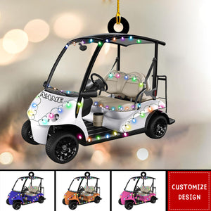 Personalized Golf Cart Acrylic Christmas Ornament - 2024 New Release
