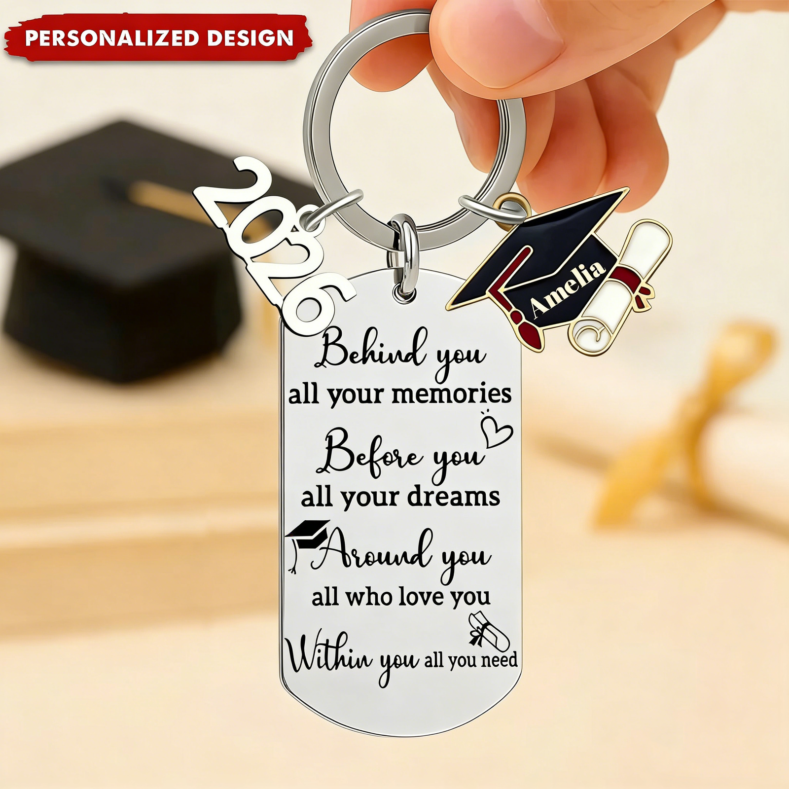 Personalized Keychain - Graduation Gift For Family Members