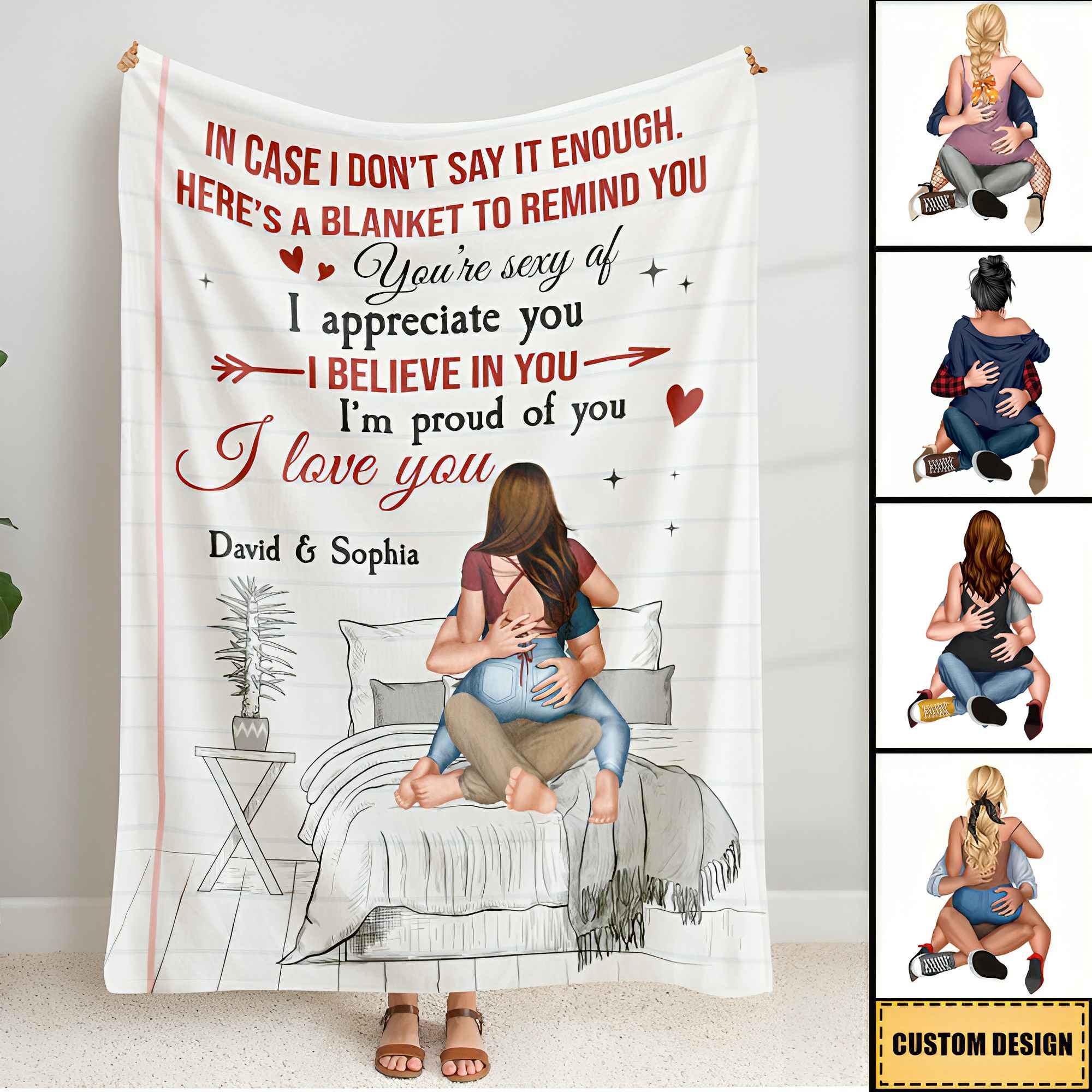 I'm Proud Of You, I Love You - Personalized Blanket - Gift For Couple