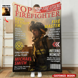 Personalized Firefighter Magazine Blanket-Fireman Retirement Gift