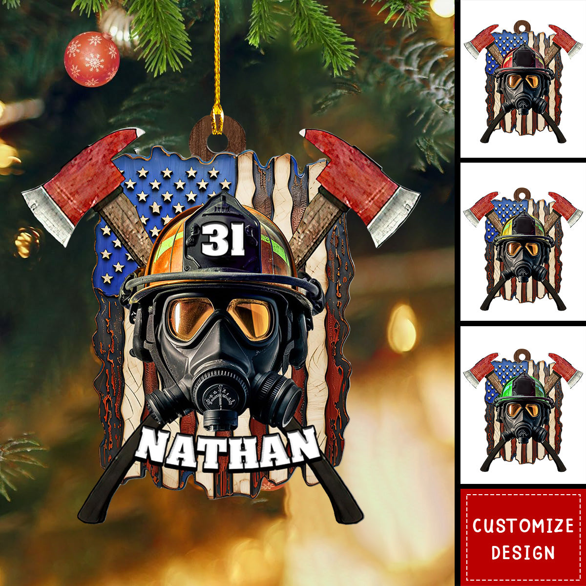 2024 New Release Personalized Firefighter Uniform Christmas Ornament - Gift For Firefighter