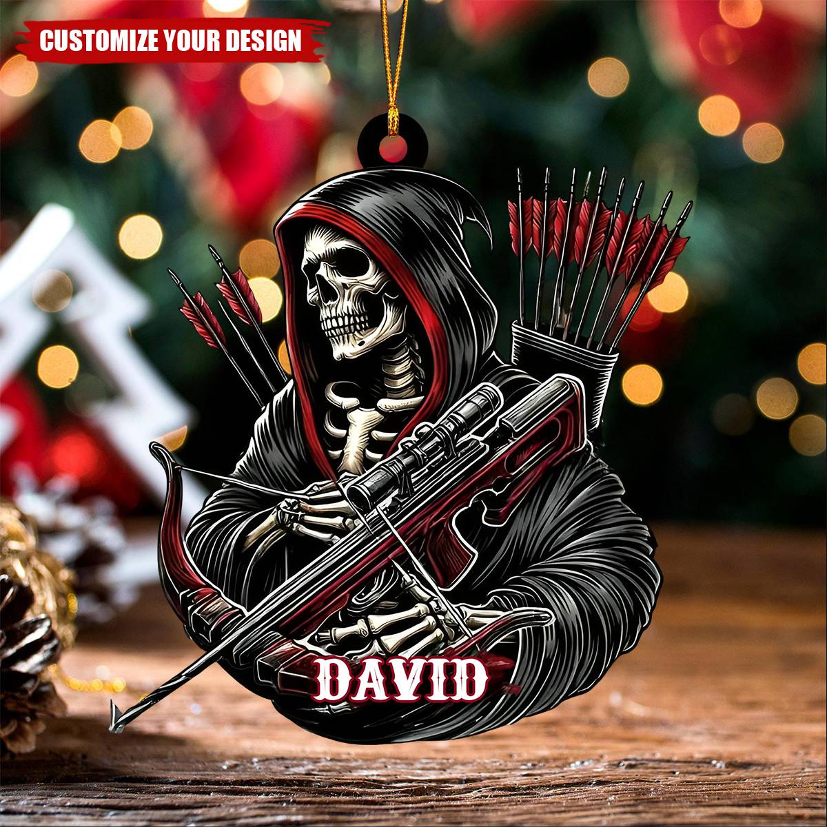 Personalized Death Archery Christmas Ornament