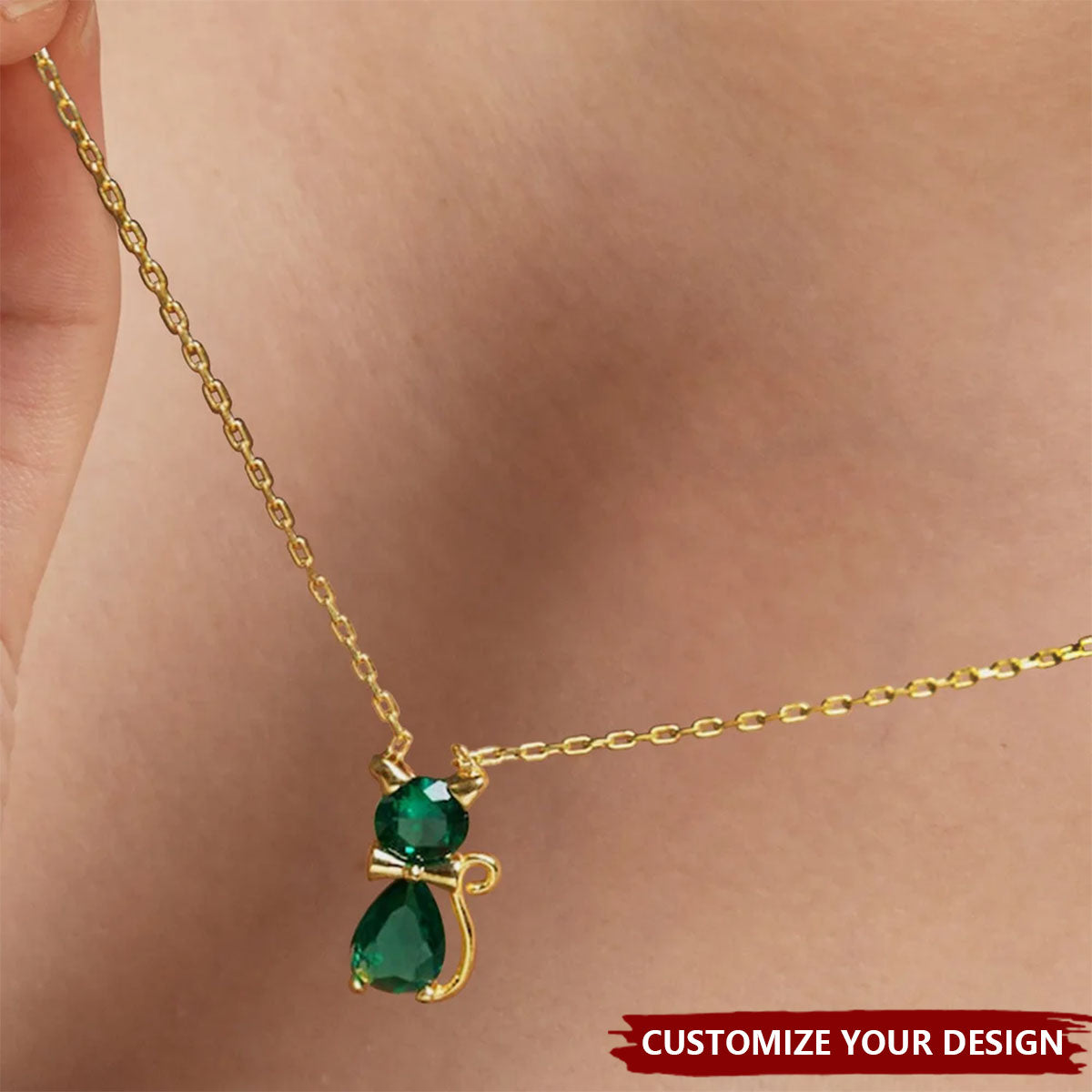 Personalized Cat Dog Bow Birthstone Necklace Dainty Jewelry Birthday Mother's Day Gift for Women Pet Lovers