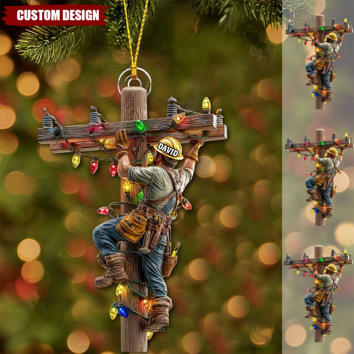 Keeping the Lights On - Personalized Lineman Ornament