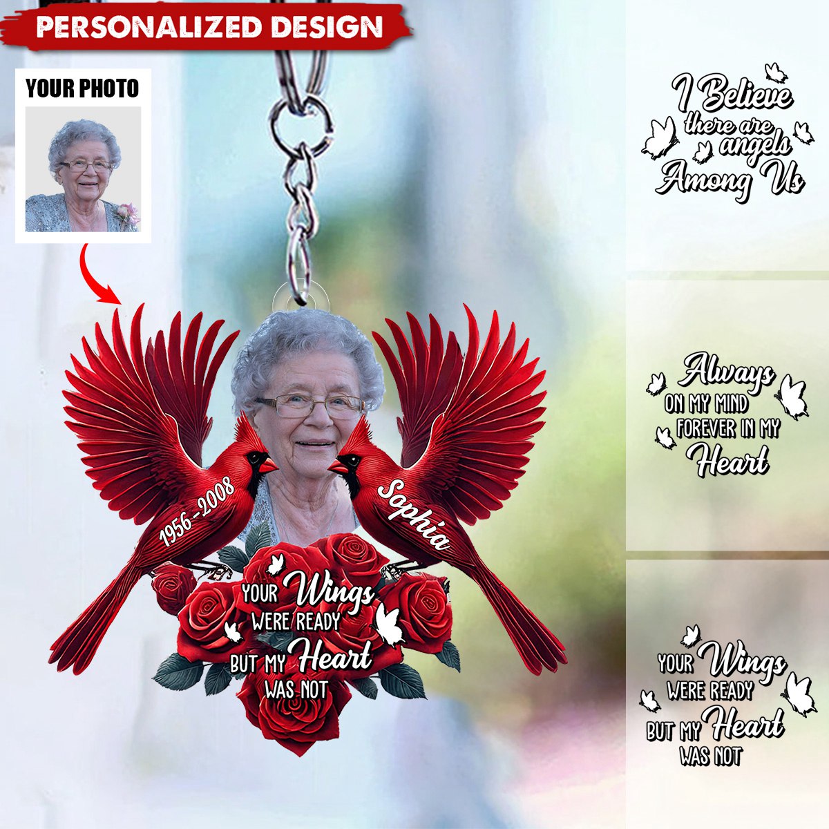 I Believe There Are Angels Among Us-Personalized Acrylic Keychain
