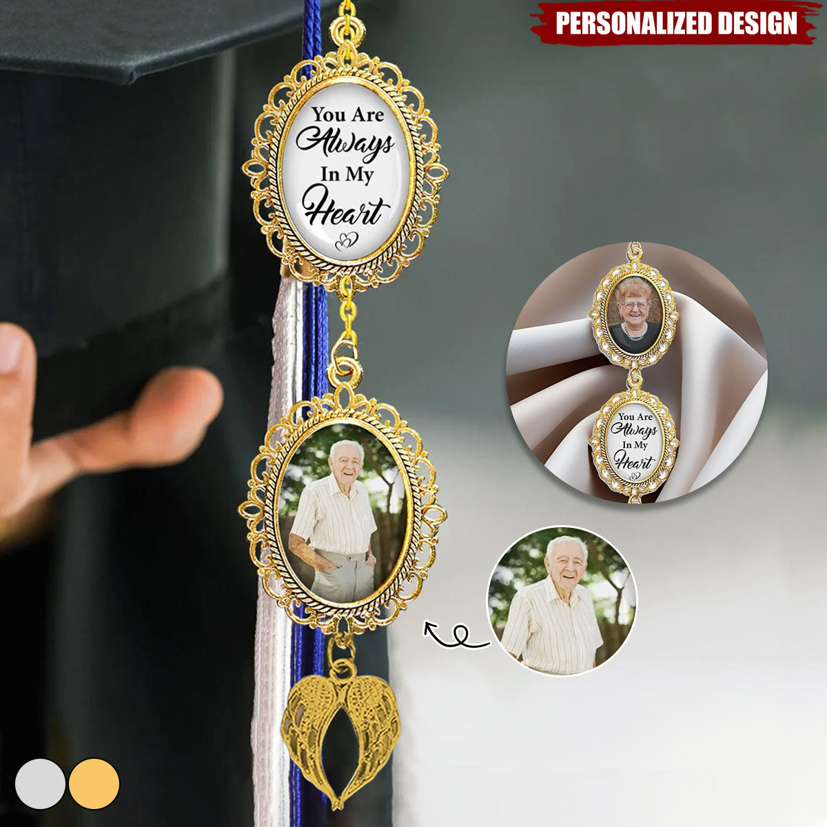 You Are Always In My Heart-Personalized Tassel Charm-Graduation Gift For Loss Of Loved One