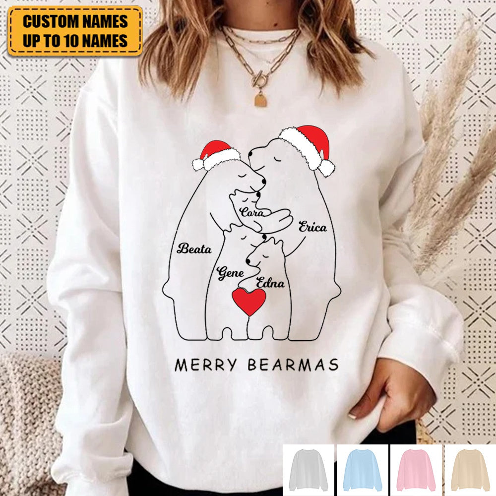 Custom Printed Bear Families Sweatshirt  for Christmas