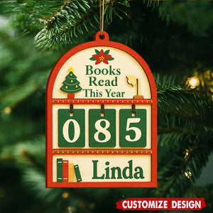 Book Counter Ornament, Books Read This Year Gift, Book Lover Gift, Bookshelf Decor, Bookish Library Decor, Bookworm, Reading Challenge Gifts