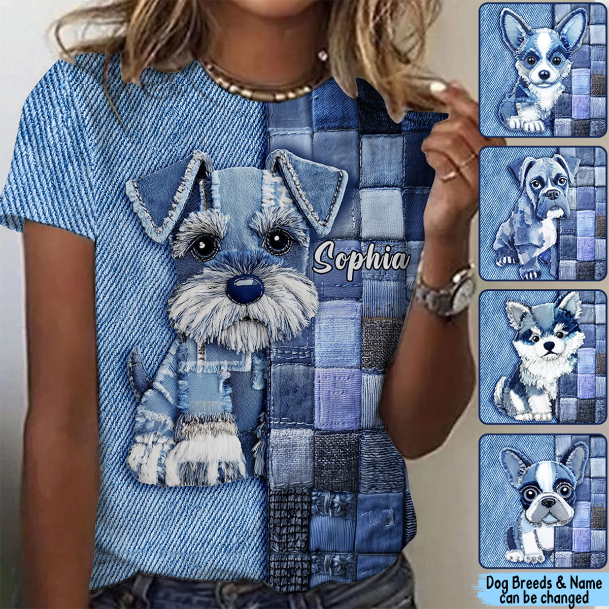 Love Miniature Schnauzer-Personalized Dog All Over Shirt