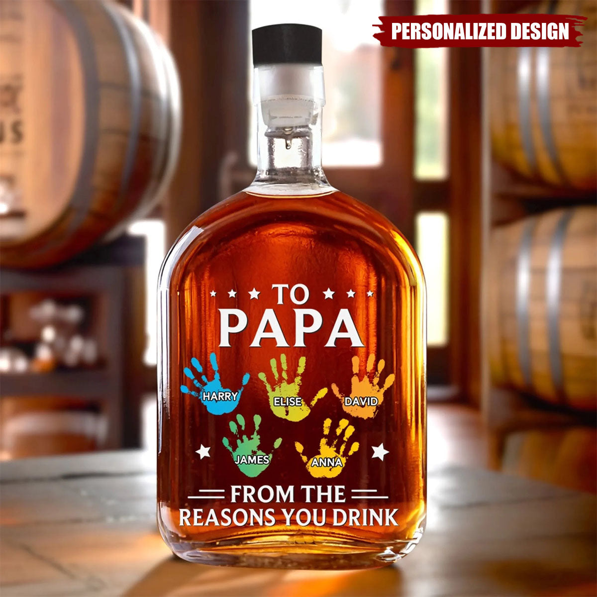 To My First And Forever Hero-Personalized Whiskey Bottle-Gift For Dad,Grandpa