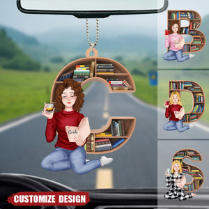 Just A Girl Who Loves Books, Personalize Car Ornament, Gifts For Book Lover