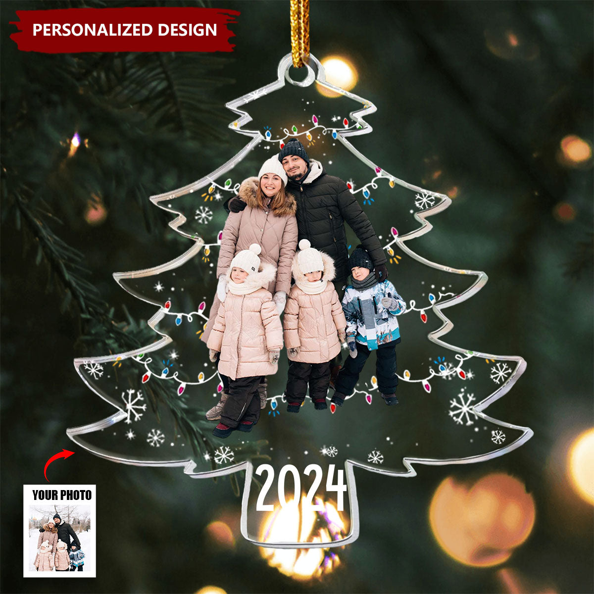 Personalized Family Photo Ornament-Gifts For Grandparents Parents Family Friends-2024 New Release