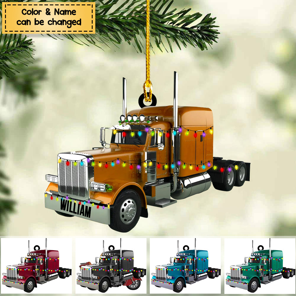 Personalized Truck Christmas Ornament - Gift For Trucker