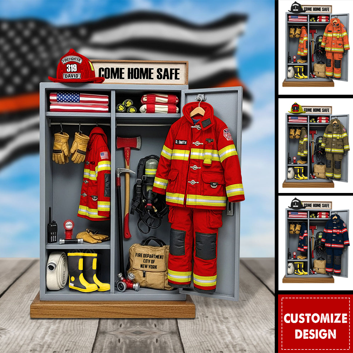 Personalized Firefighter Locker Plaque - Gifts For Firefighter