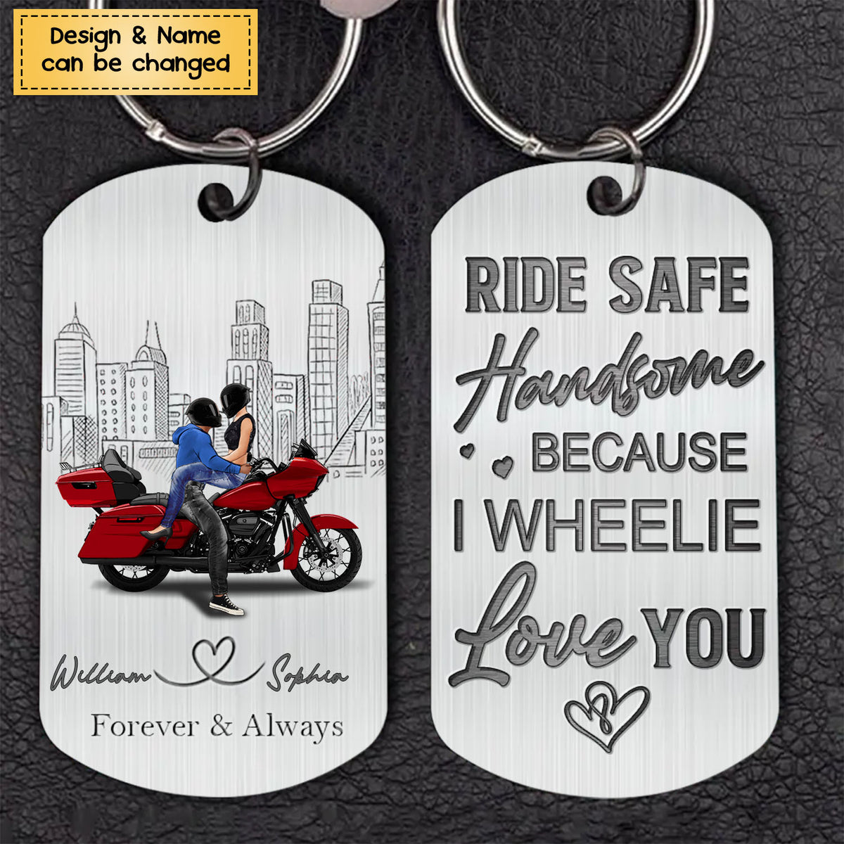 Ride Safe Handsome-Personalized Gifts For Riding Couple Stainless Steel Keychain