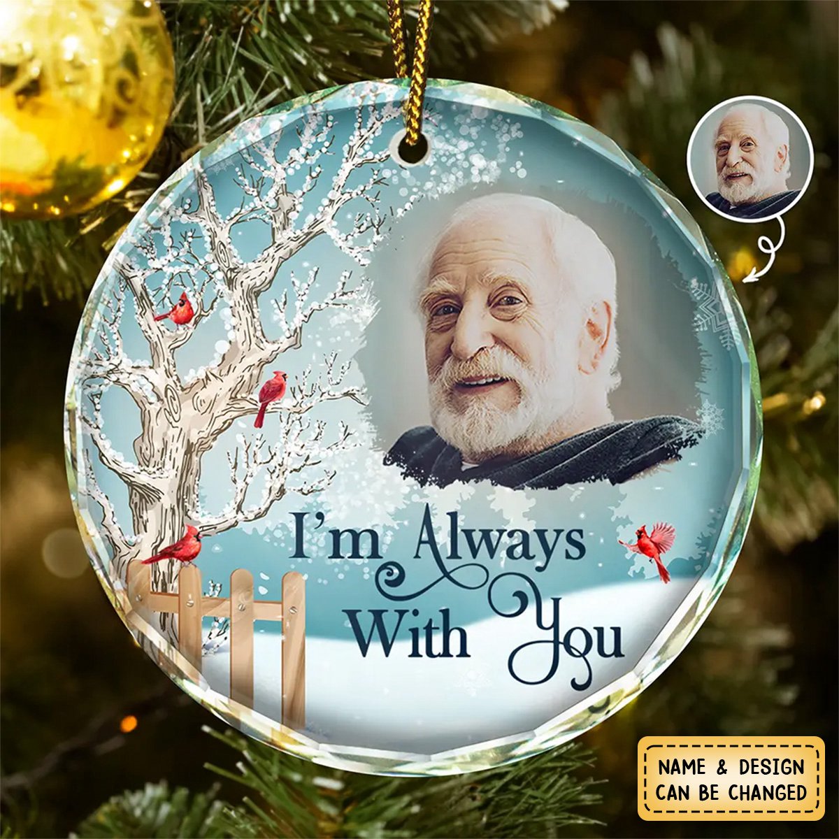 Custom Photo Christmas Will Never Be The Same Without You - Personalized Circle Glass Ornament
