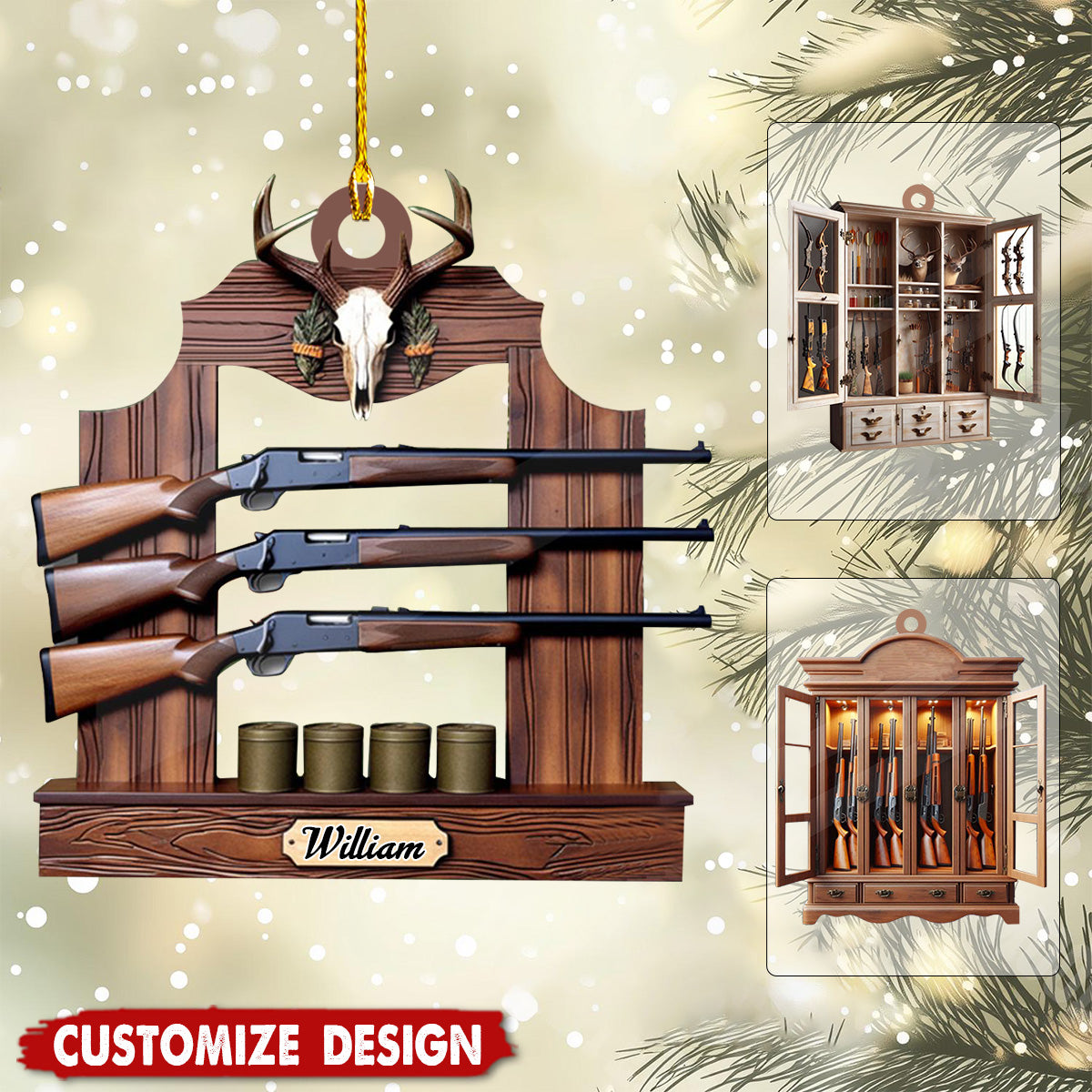 Personalized Gun Shelf Christmas Ornament-2024 New Release