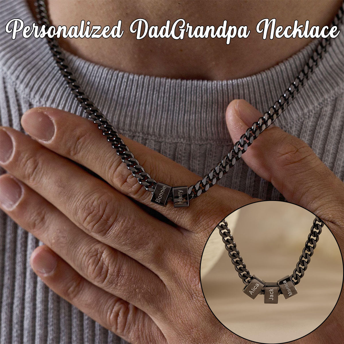 Personalized Dad Necklace With Family Name-Father's Day Gift