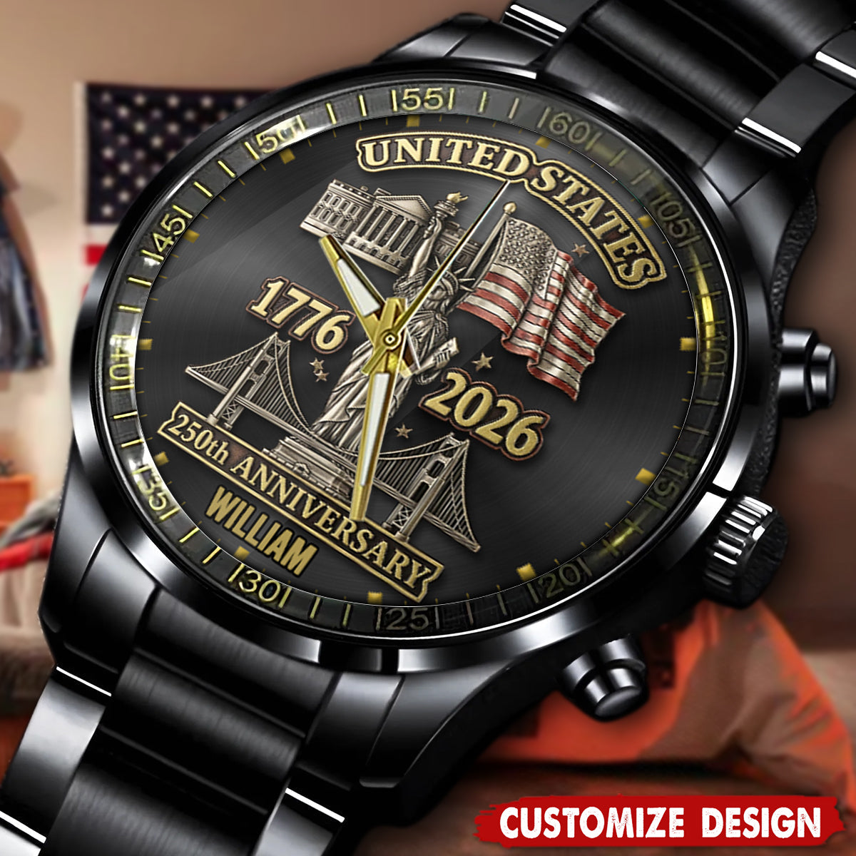 250th Anniversary - Personalized Patriot Hand Watch