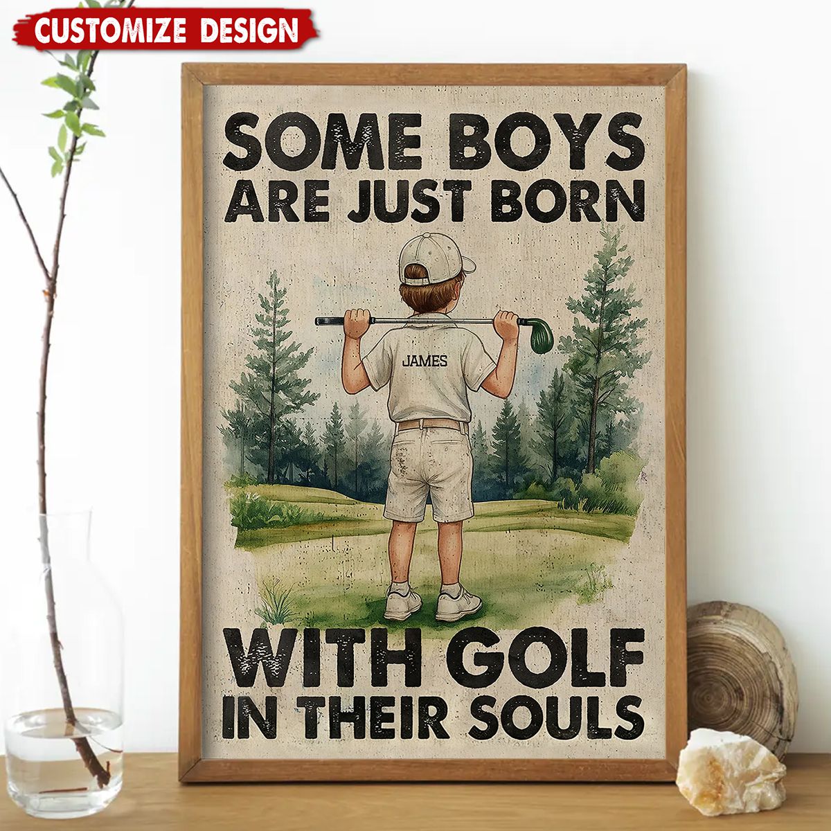 Personalized Golf Boy Kid Poster - Gift For Golf Lover