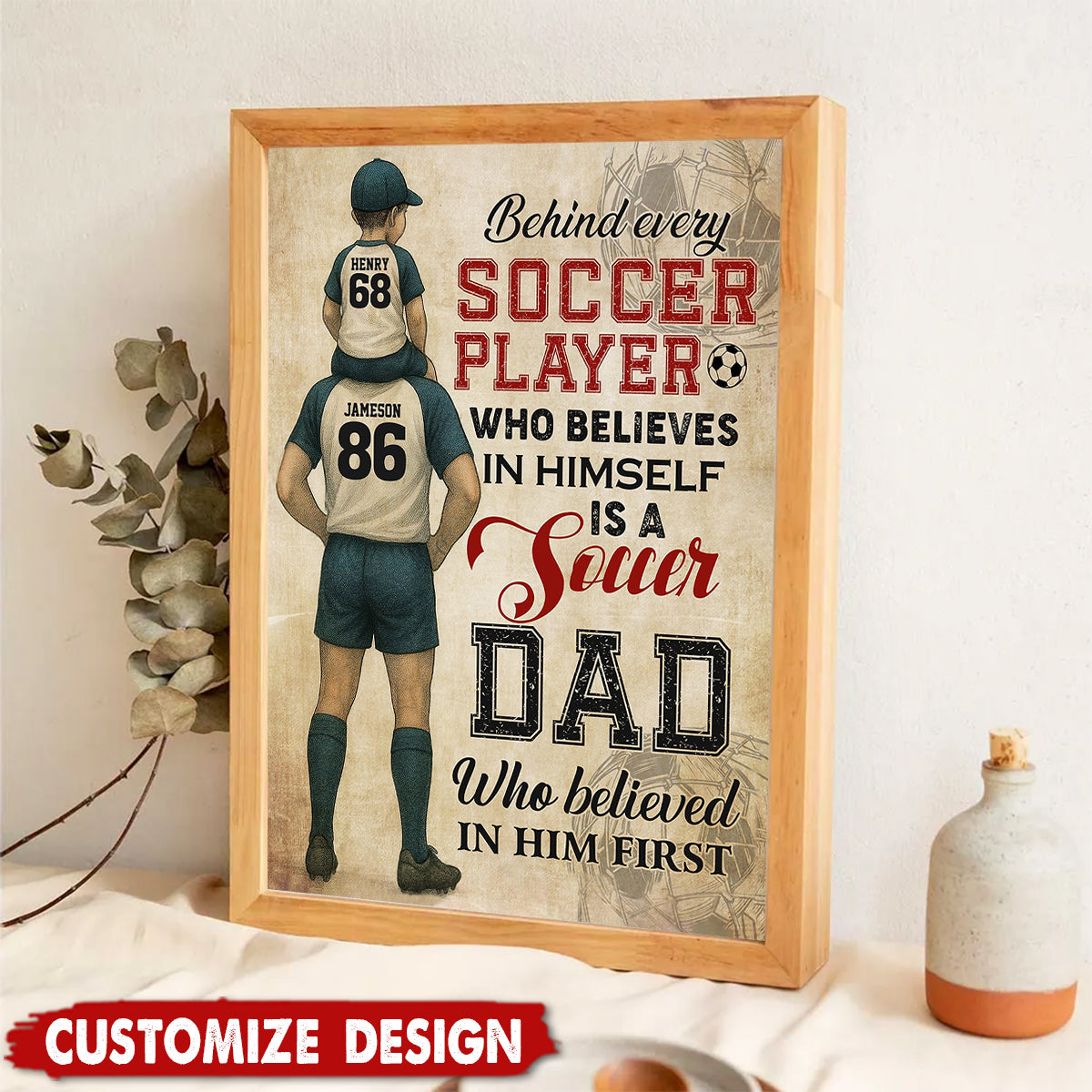 Personalized Soccer Dad Son Poster - Birthday,Father's Day Gift For Soccer Lovers, Soccer Players