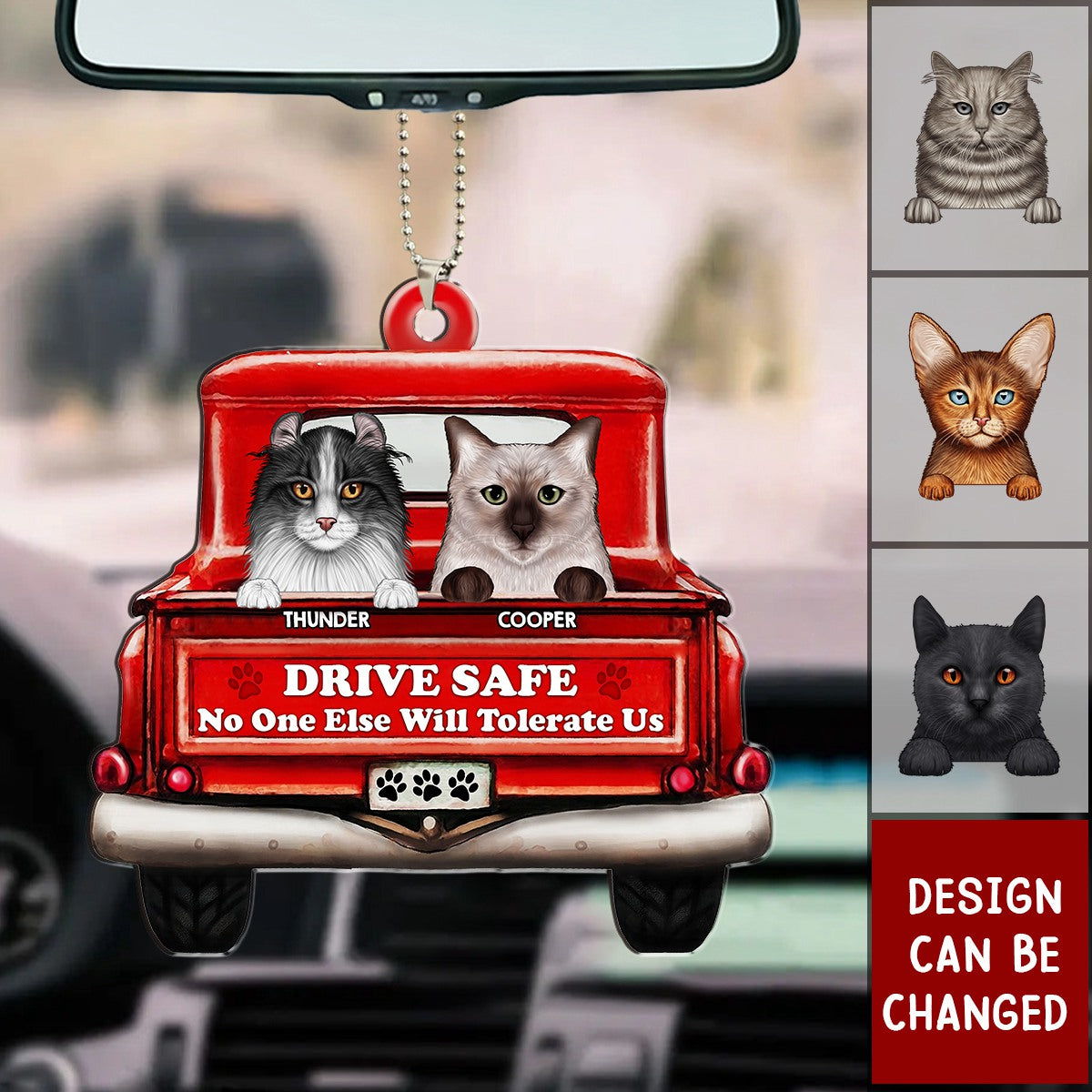 Drive Safe No One Else Will Tolerate Us - Gift For Pet Lovers - Personalized Acrylic Car Ornament