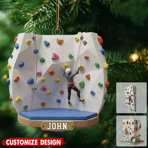 Personalized Rock Climbing Christmas Ornament – Gift for Athletes & Adventure Lovers