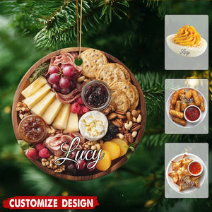 Personalized Funny Food Christmas Ornament - Gift For Foodie