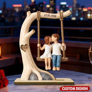 Personalized Rustic Swing Wooden Plaque – Gift For Couples