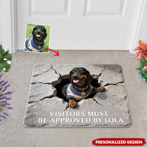 Visitors Must Be Approved-Personalized Dog Shaped Doormat/ Rug