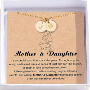 Custom Mother & Daughter Initial Disc Necklace
