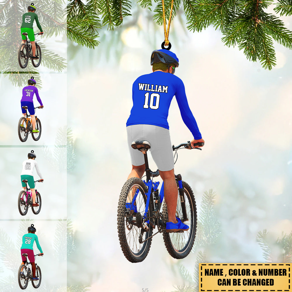 Personalized Mountain Biking/Rider/Cyclist Acrylic Car / Christmas Ornament