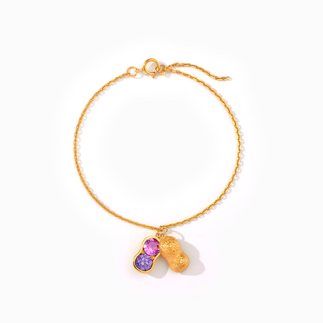 We Are Besties 2-4 Birthstone Peanut Bracelet - Gift For Friend