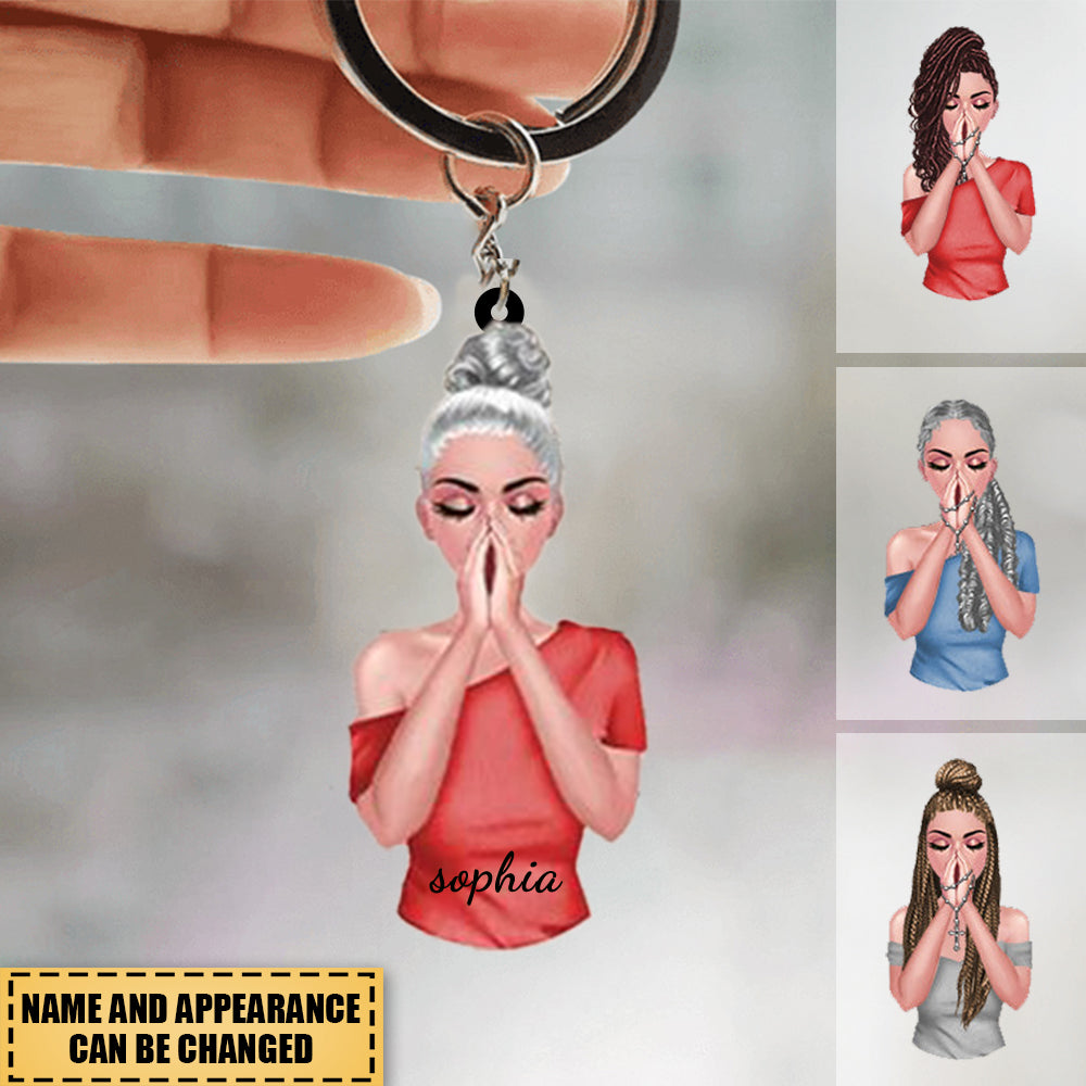 Christian Woman God Says I Am Personalized  Acrylic Keychain