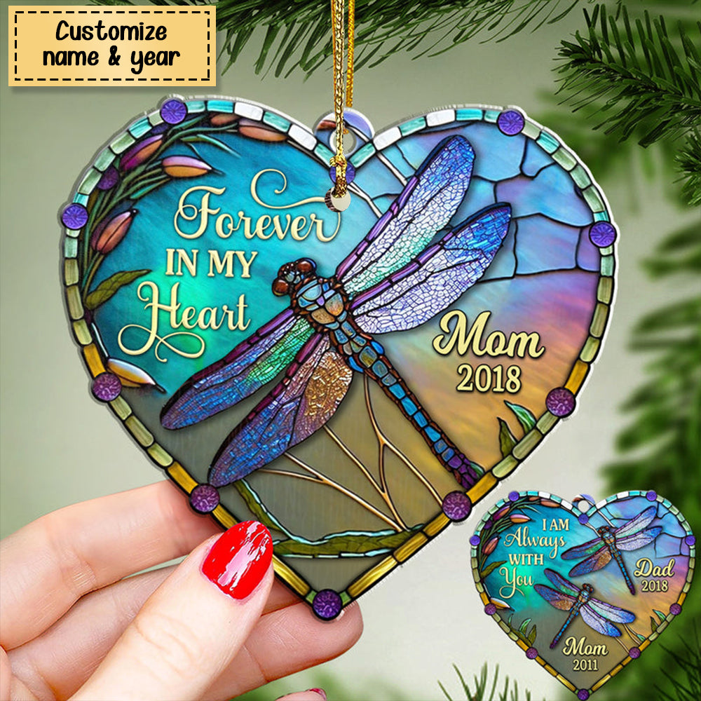 Personalized Memorial Gift I'm Always With You Heart Acrylic Christmas/Car Ornament
