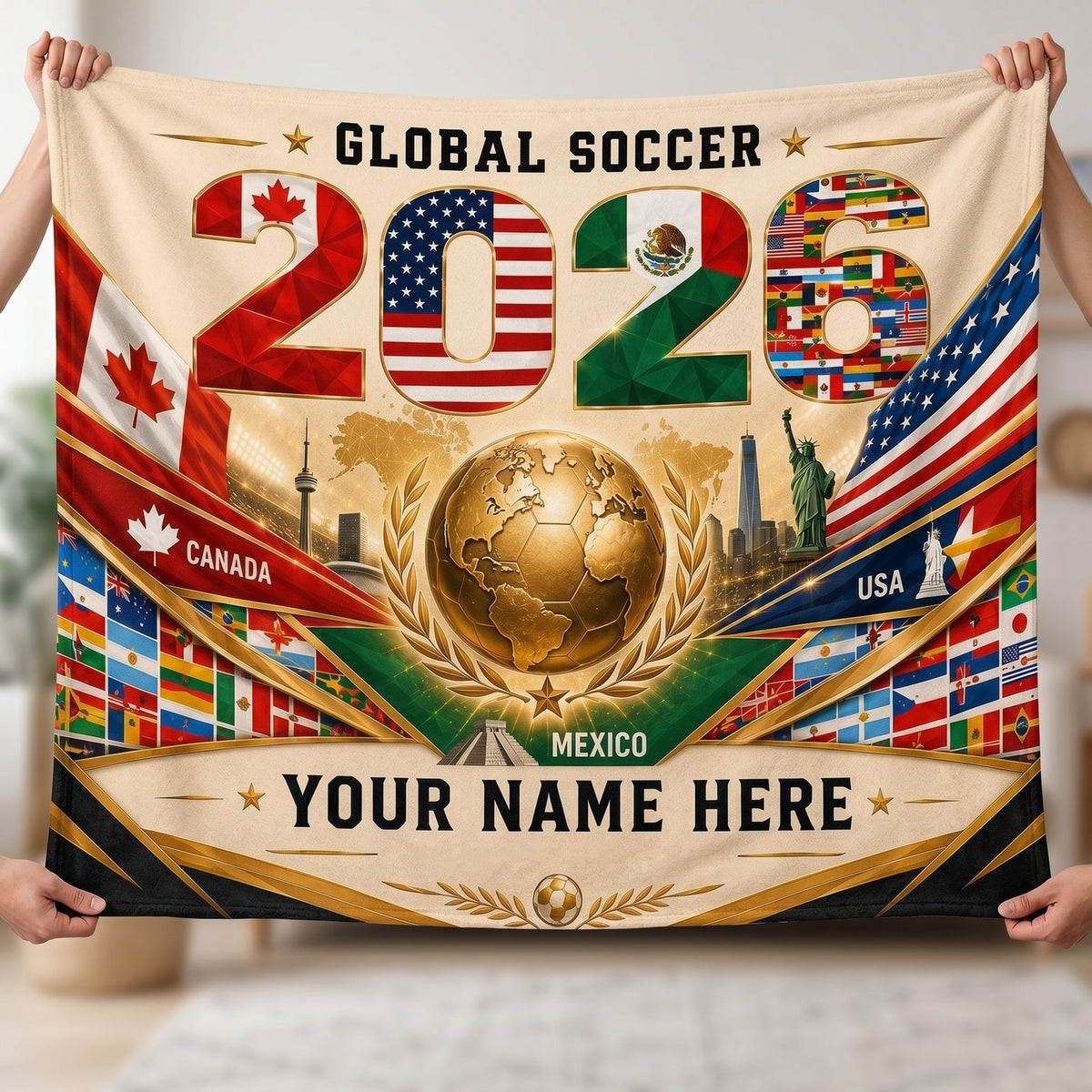 Personalized 2026 Soccer Blanket  - Soccer Gift Decor