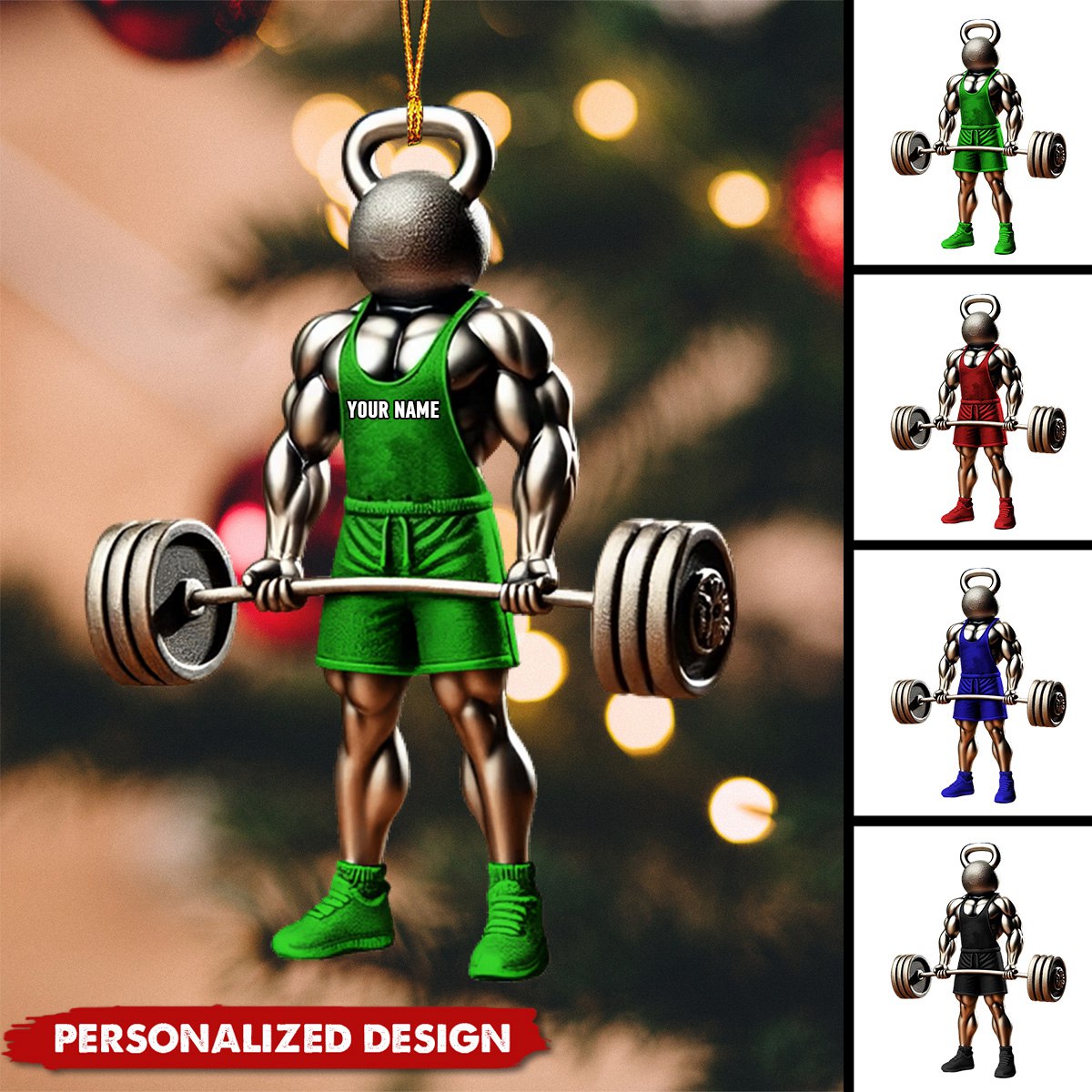 Personalized Weightlifter Christmas Ornament-Gift for Weightlift Lover-2024 New Release