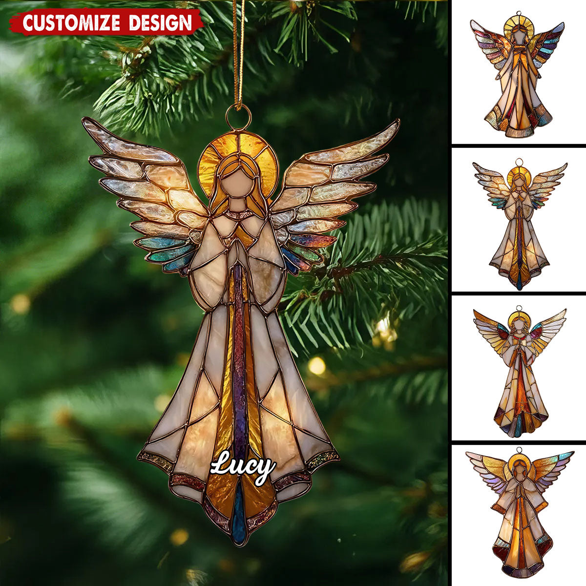 Handmade Acrylic Angel Christmas Window Ornament Guardian Angel Home Decor Gift